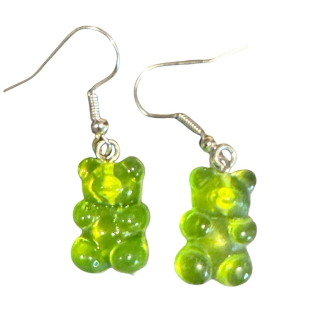 3 for $20 Cute Green Gummy Bear Acrylic Earrings‎ for Women - Fun “You Pick 3”